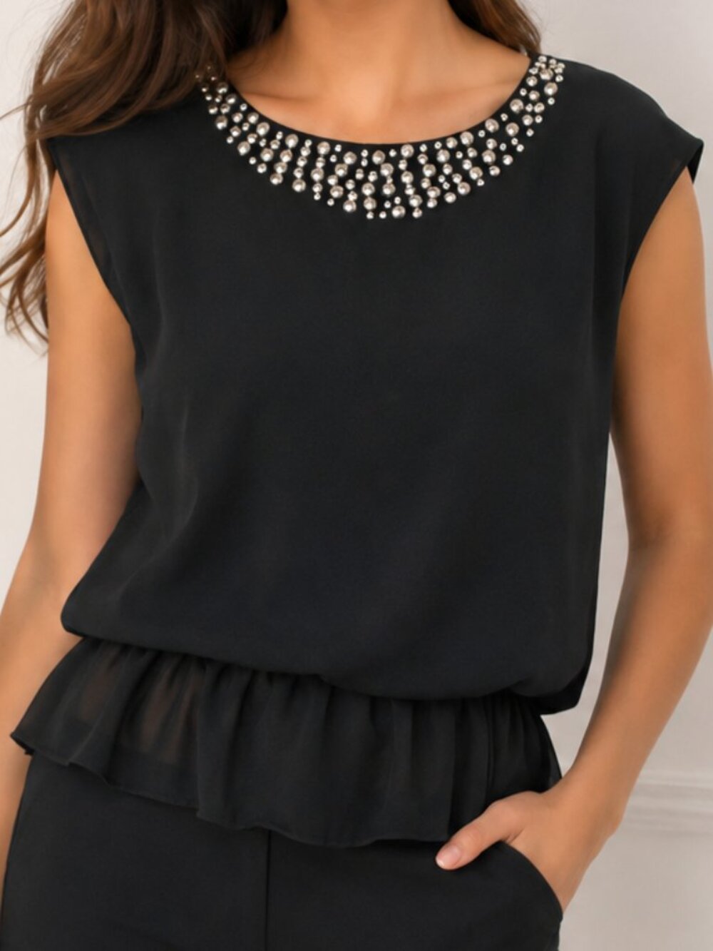 Kenneth Cole NY Black Sheer Sleeveless Blouse Size 6